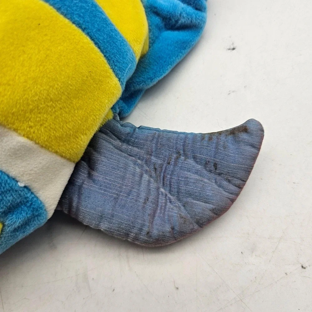 Caltoy Fish Hand Puppet Plush Blue Yellow Stripes Fins Soft Toy Kids Play
